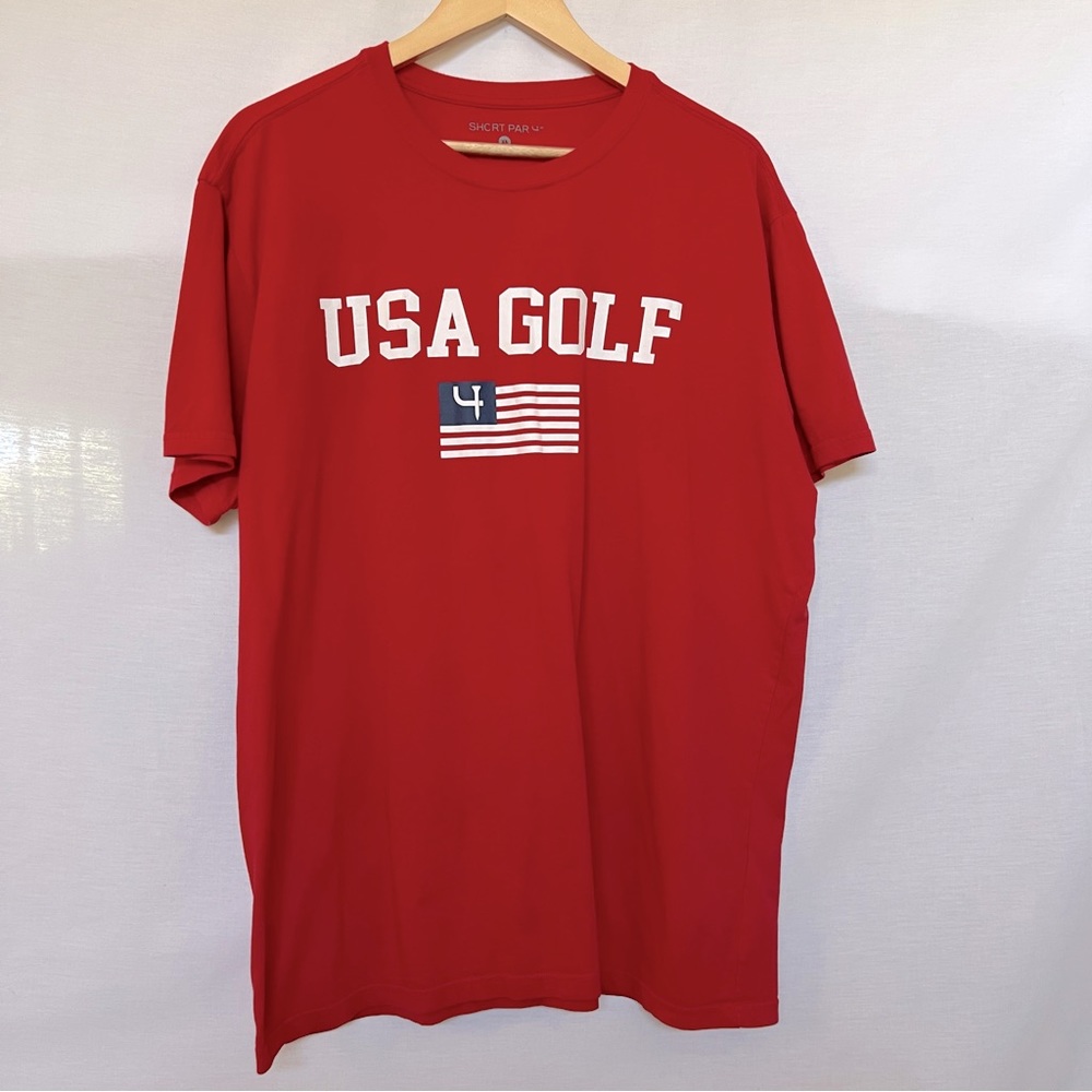 Short Par 4 Red USA Flag.  Size XL